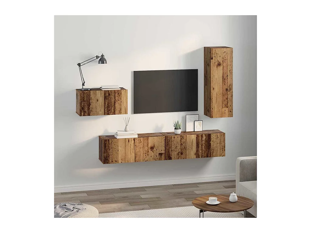 Ensemble meuble TV 4 pcs Bois ancien 30,5 x 30 x 90 cm