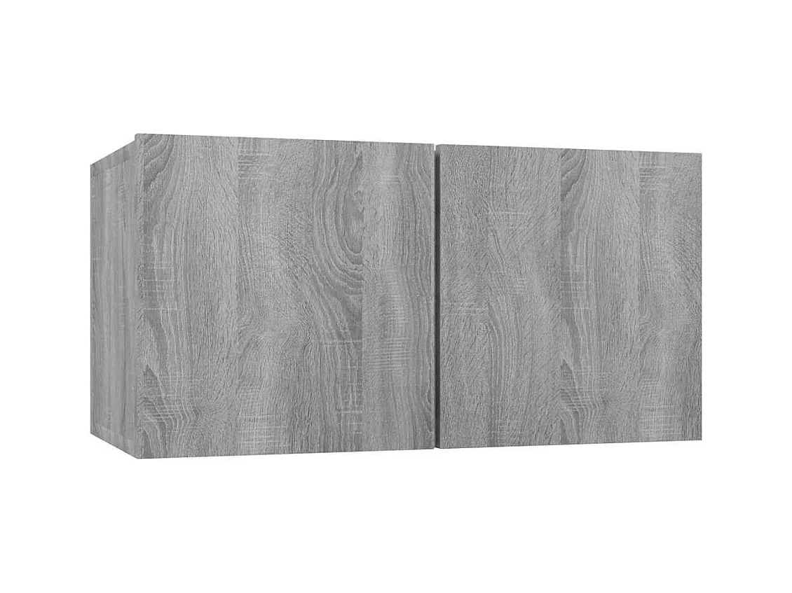 Meuble TV 2 pcs Gris 60 x 30 x 30 cm Bois d'ingénierie