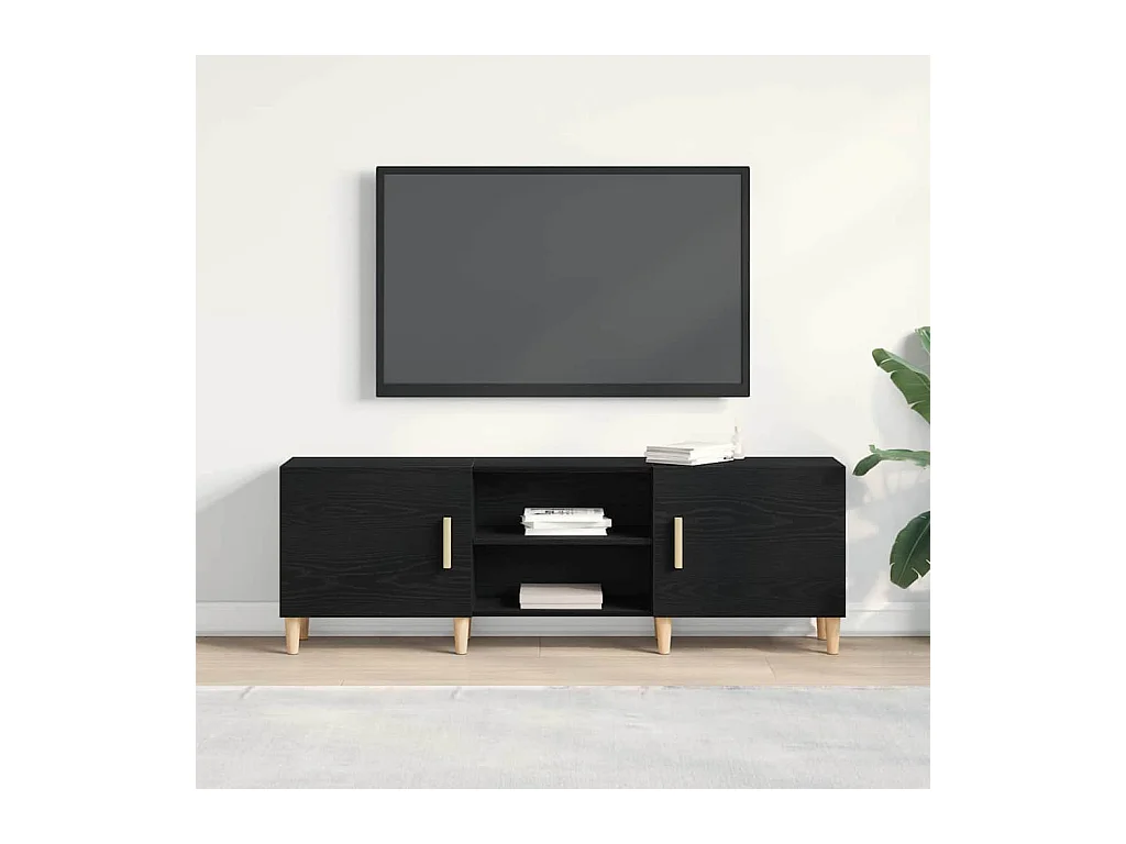 Meuble TV Chêne noir 150 x 30 x 50 cm Bois d'ingénierie