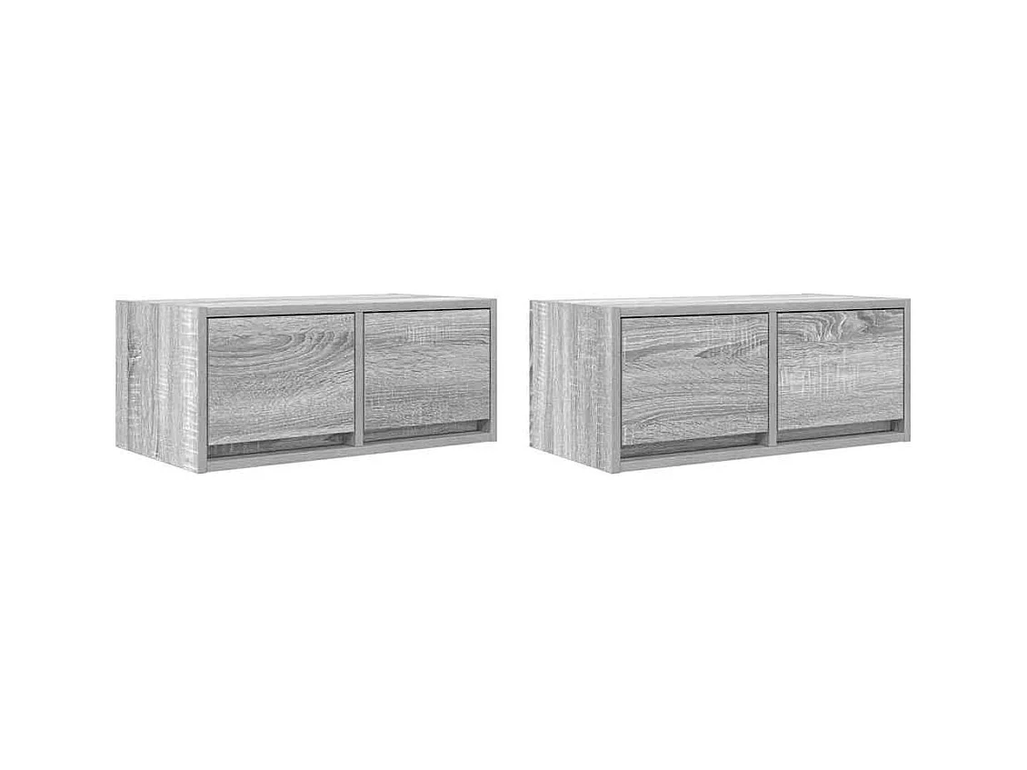 Meubles TV 2 pcs sonoma gris 60x31x25,5 cm bois d'ingénierie