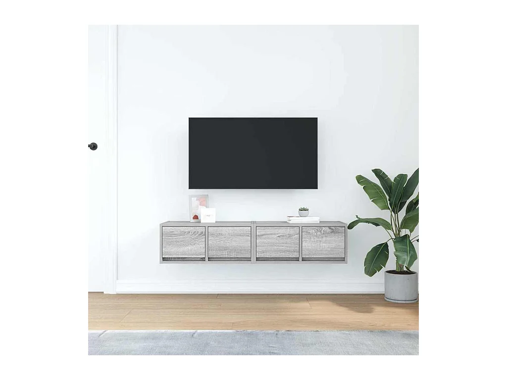 Meubles TV 2 pcs sonoma gris 60x31x25,5 cm bois d'ingénierie