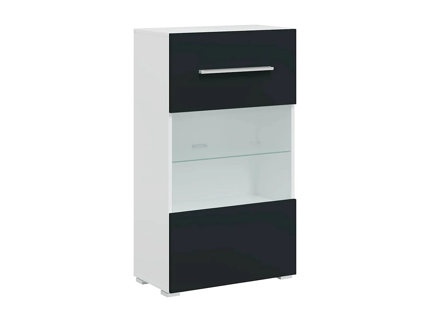 Mobile TV 5 pezzi con luce LED in legno ingegnerizzato indaco opaco