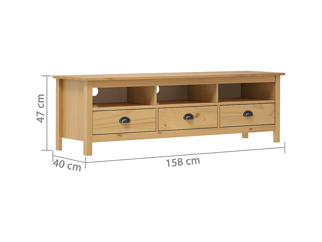 Hill Range TV-kast Honingbruin 158x40x47cm Massief grenenhout