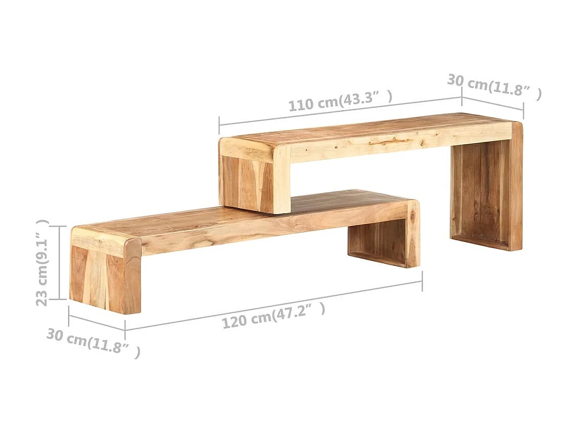 Meubles TV 2 pcs Bois d'acacia massif