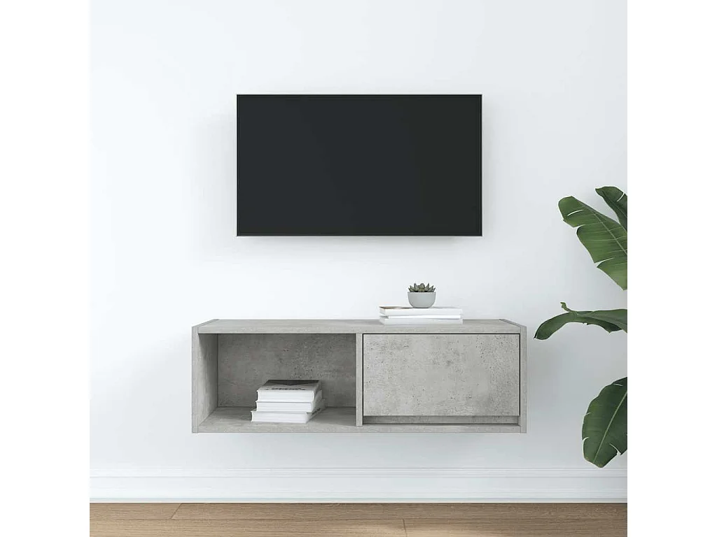 Betongrijs tv-meubel 80x31x25,5 cm bewerkt hout