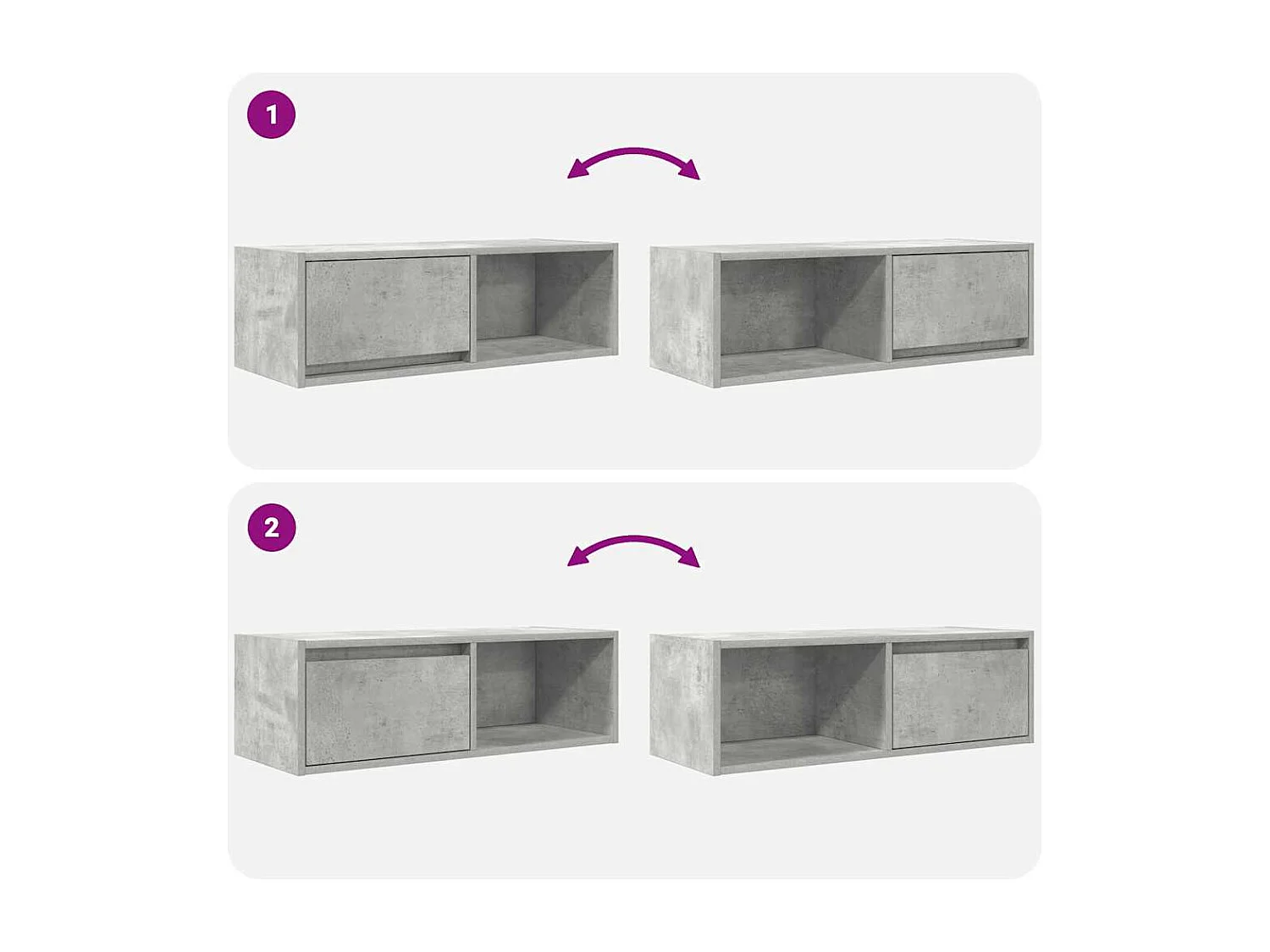 Betongrijs tv-meubel 80x31x25,5 cm bewerkt hout