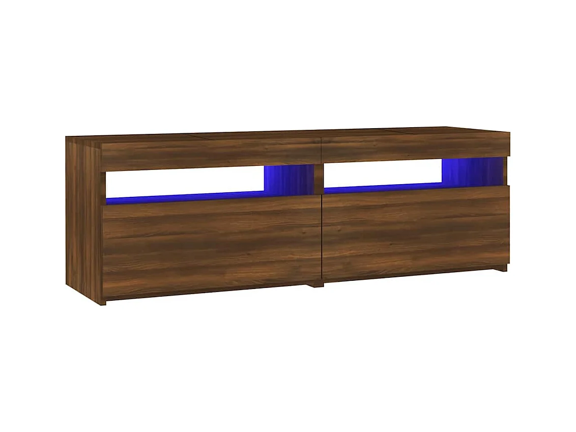 Meuble TV avec lumières LED chêne marron 120x35x40 cm