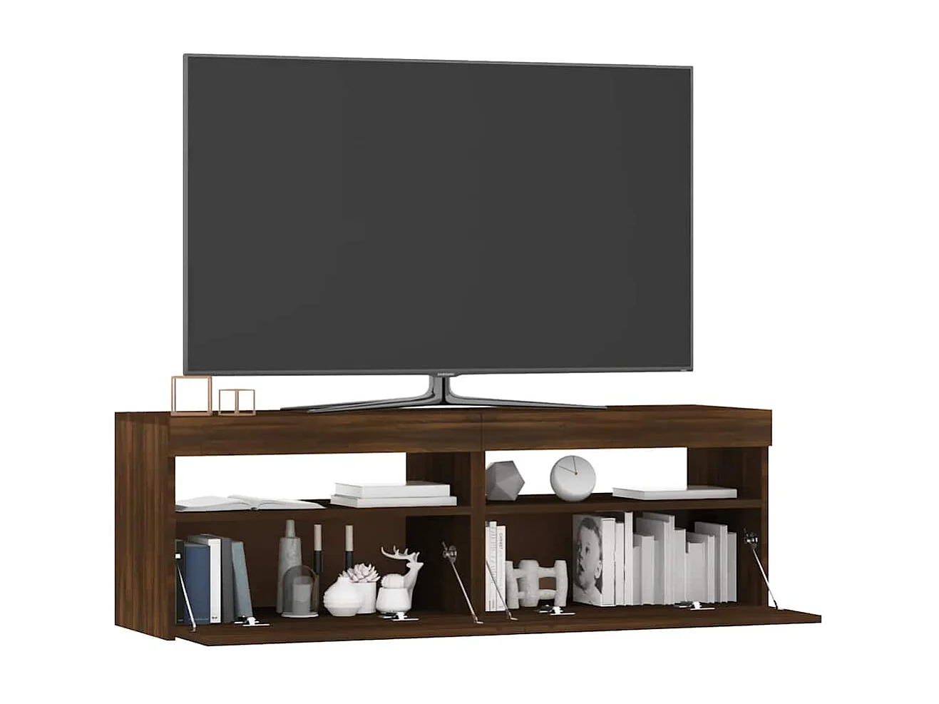 Meuble TV avec lumières LED chêne marron 120x35x40 cm