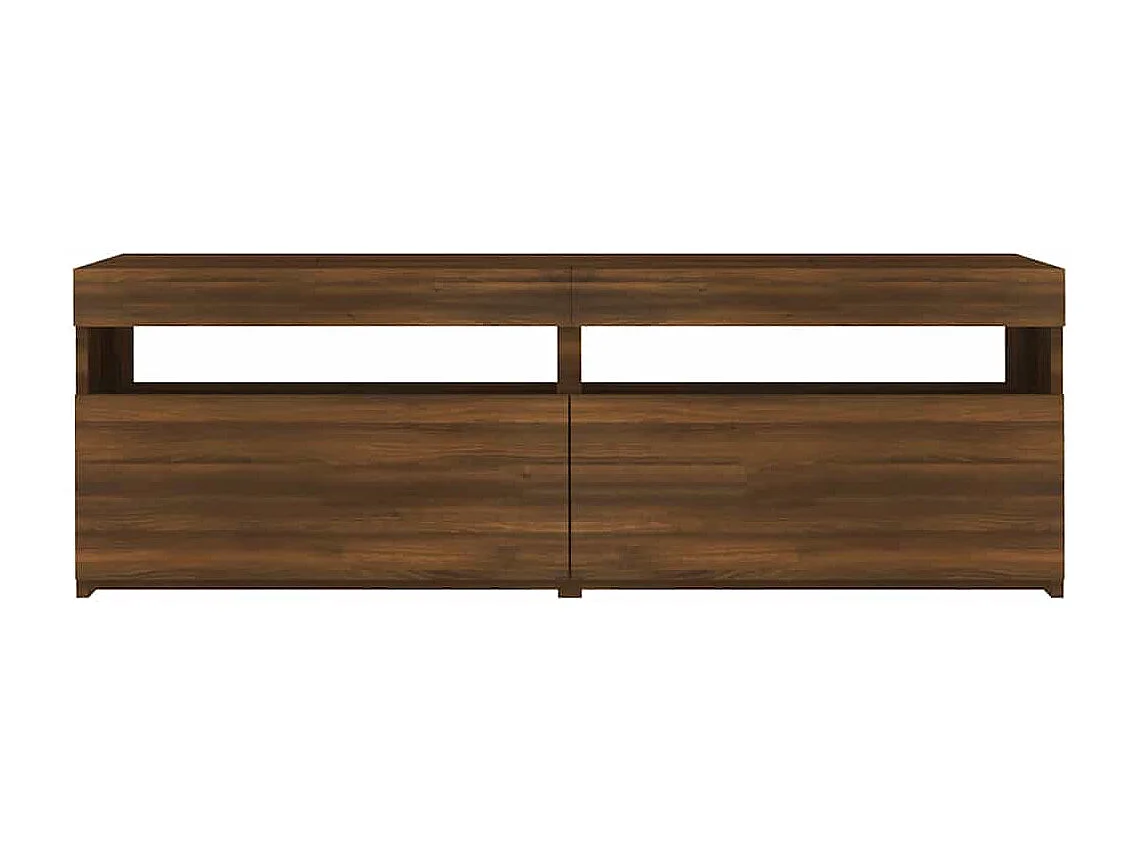 Meuble TV avec lumières LED chêne marron 120x35x40 cm
