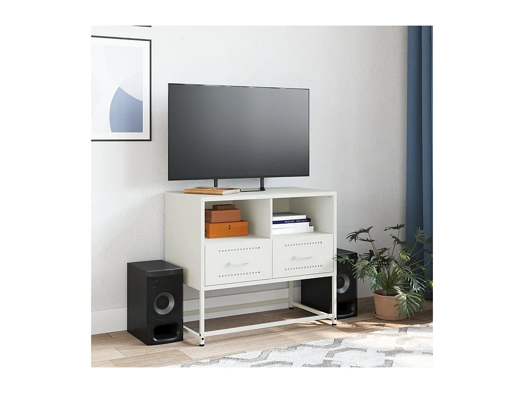 Witte tv-kast 68x39x60,5 cm staal