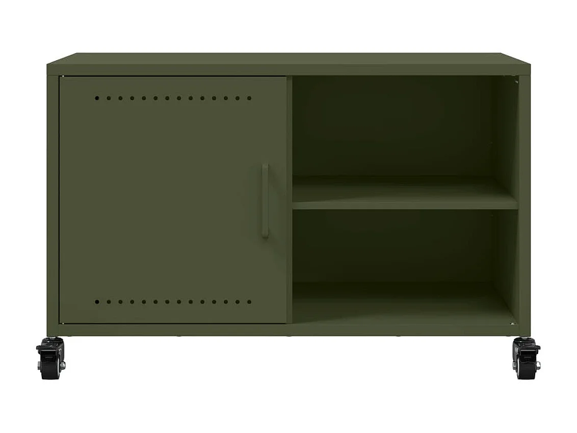 Meuble TV vert olive 68x39x43,5 cm acier