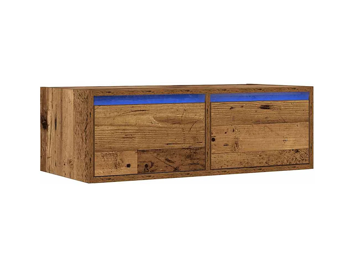 Mobile porta TV con luci LED legno vecchio 75x35,5x25 cm