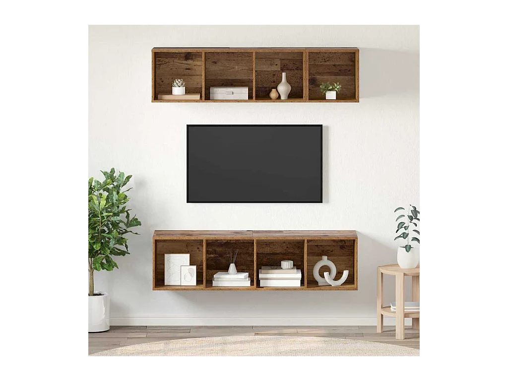 Ensemble de meubles TV 3 pcs Bois ancien Bois d'ingénierie
