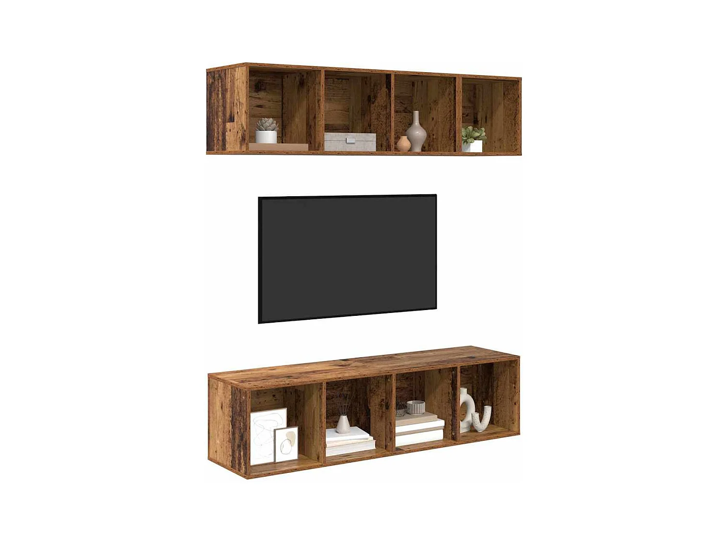 Ensemble de meubles TV 3 pcs Bois ancien Bois d'ingénierie