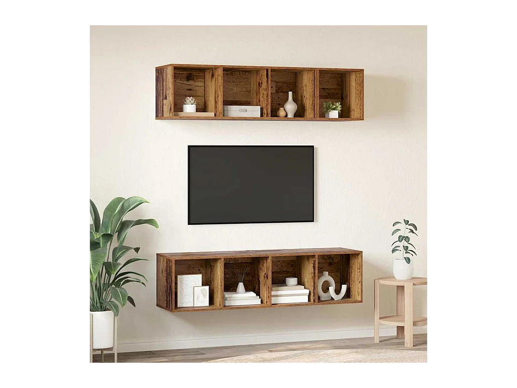Ensemble de meubles TV 3 pcs Bois ancien Bois d'ingénierie