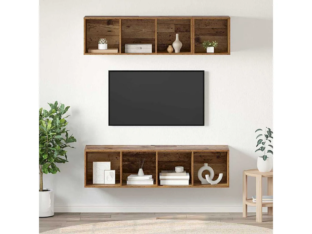 Ensemble de meubles TV 3 pcs Bois ancien Bois d'ingénierie