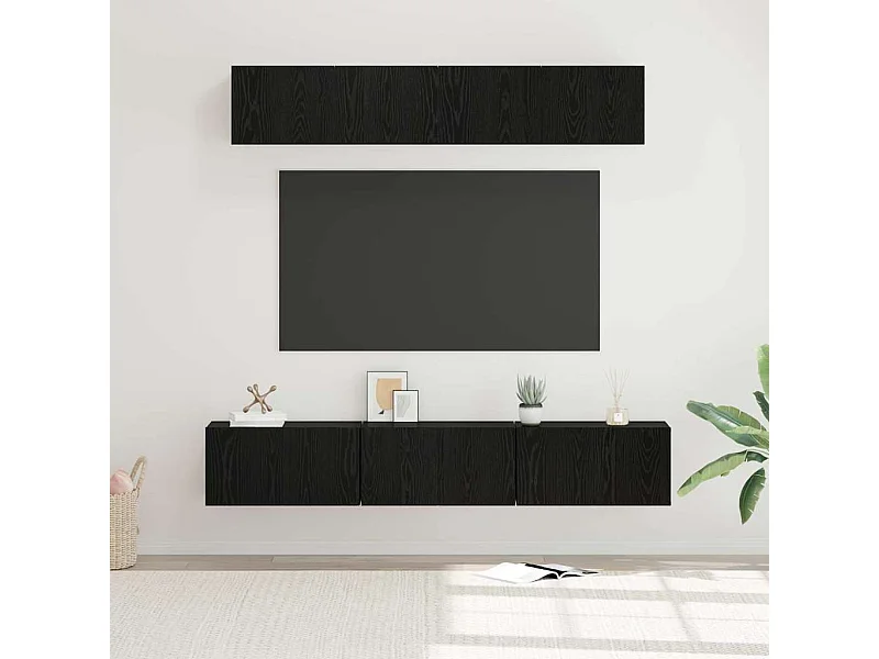 Ensemble meuble TV 5 pcs Chêne noir Moyen 80 x 30 x 30.5 cm