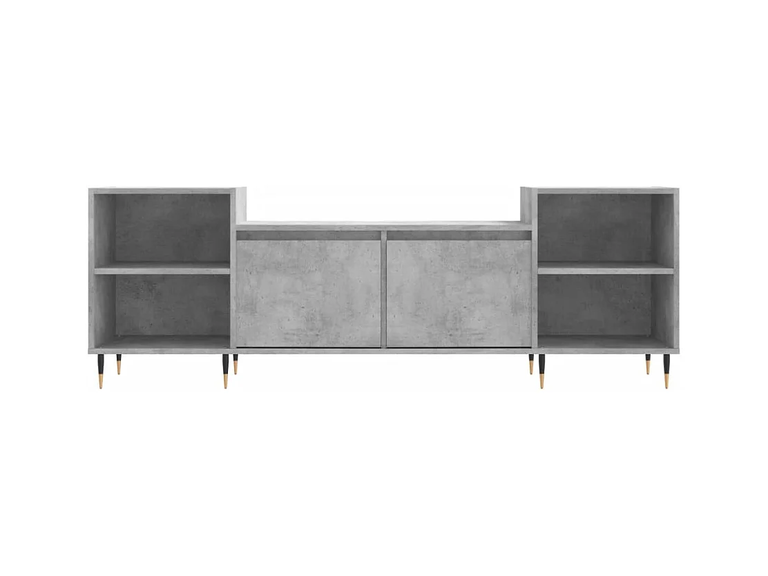 Meuble TV Gris béton 160x35x55 cm Bois d'ingénierie