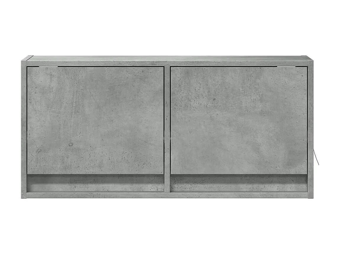 Mobile porta TV a parete con luci LED, grigio cemento, 80x31x35 cm