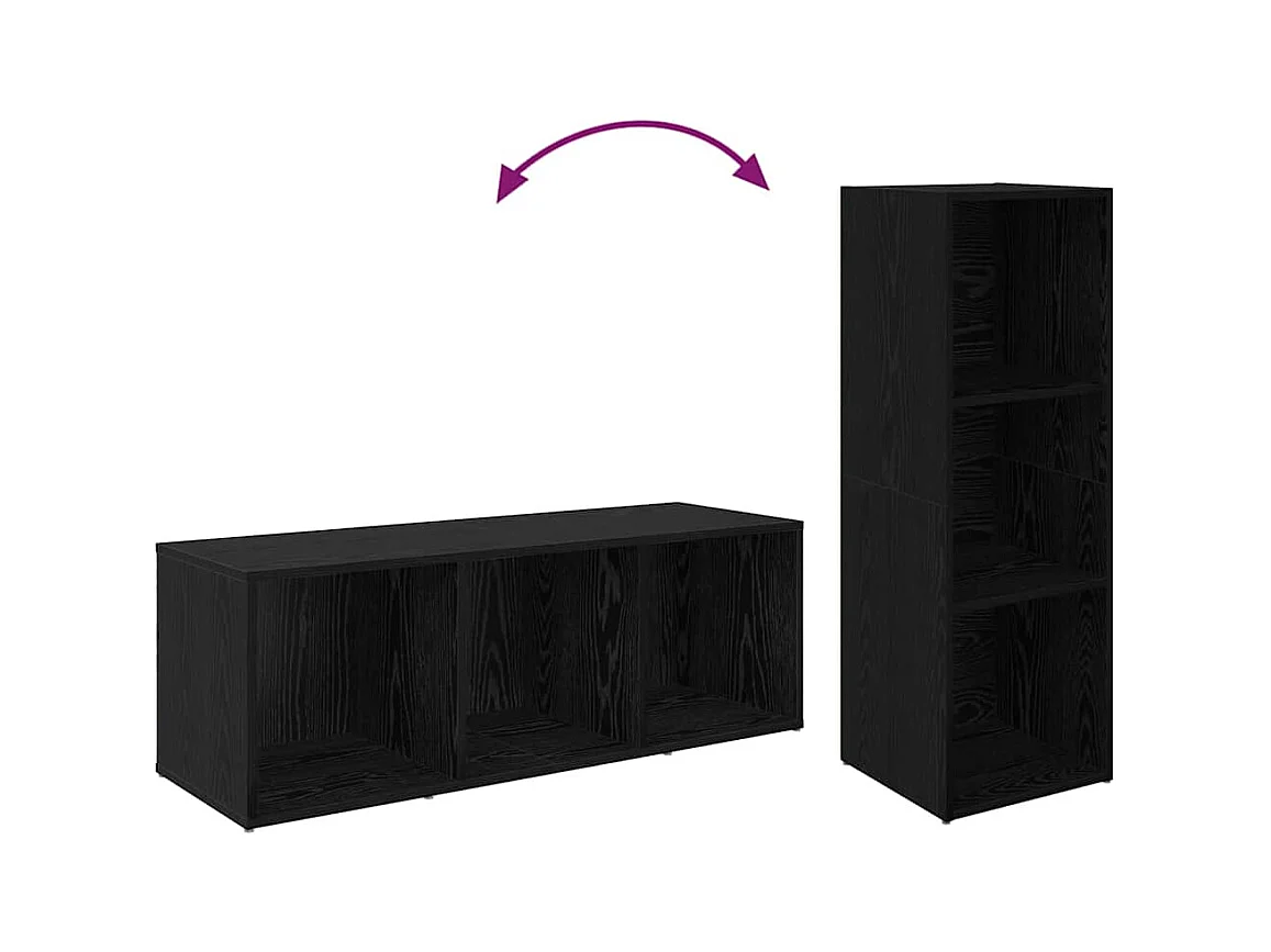 Set di mobili TV da 2 pezzi in rovere nero, legno ingegnerizzato