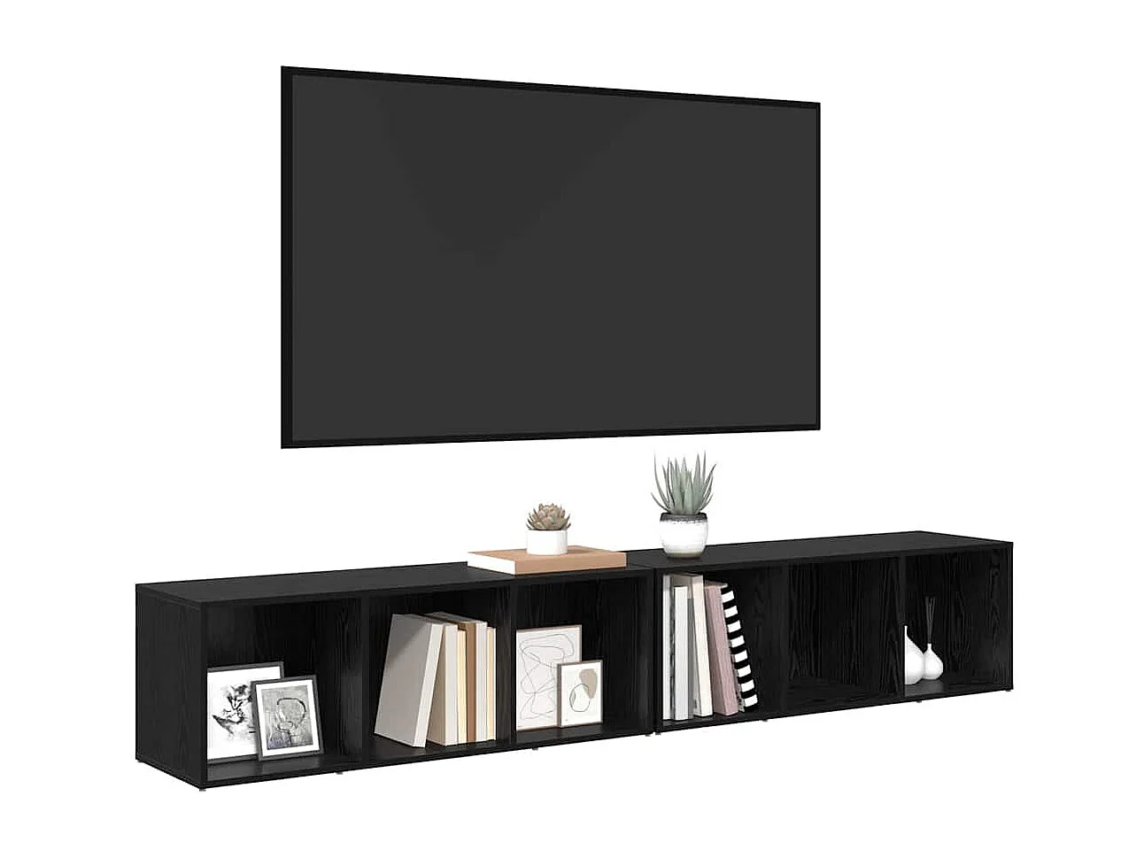 Ensemble meuble TV 2 pcs Chêne noir Bois d'ingénierie