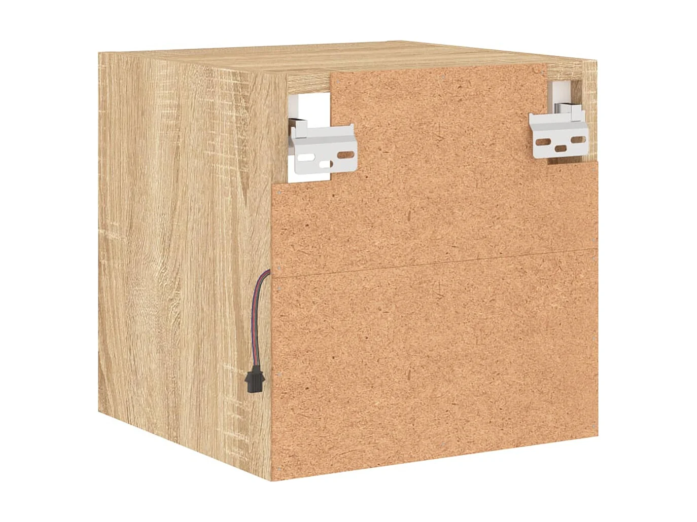 Mueble de TV de pared con luces LED roble Sonoma 30x28,5x30 cm