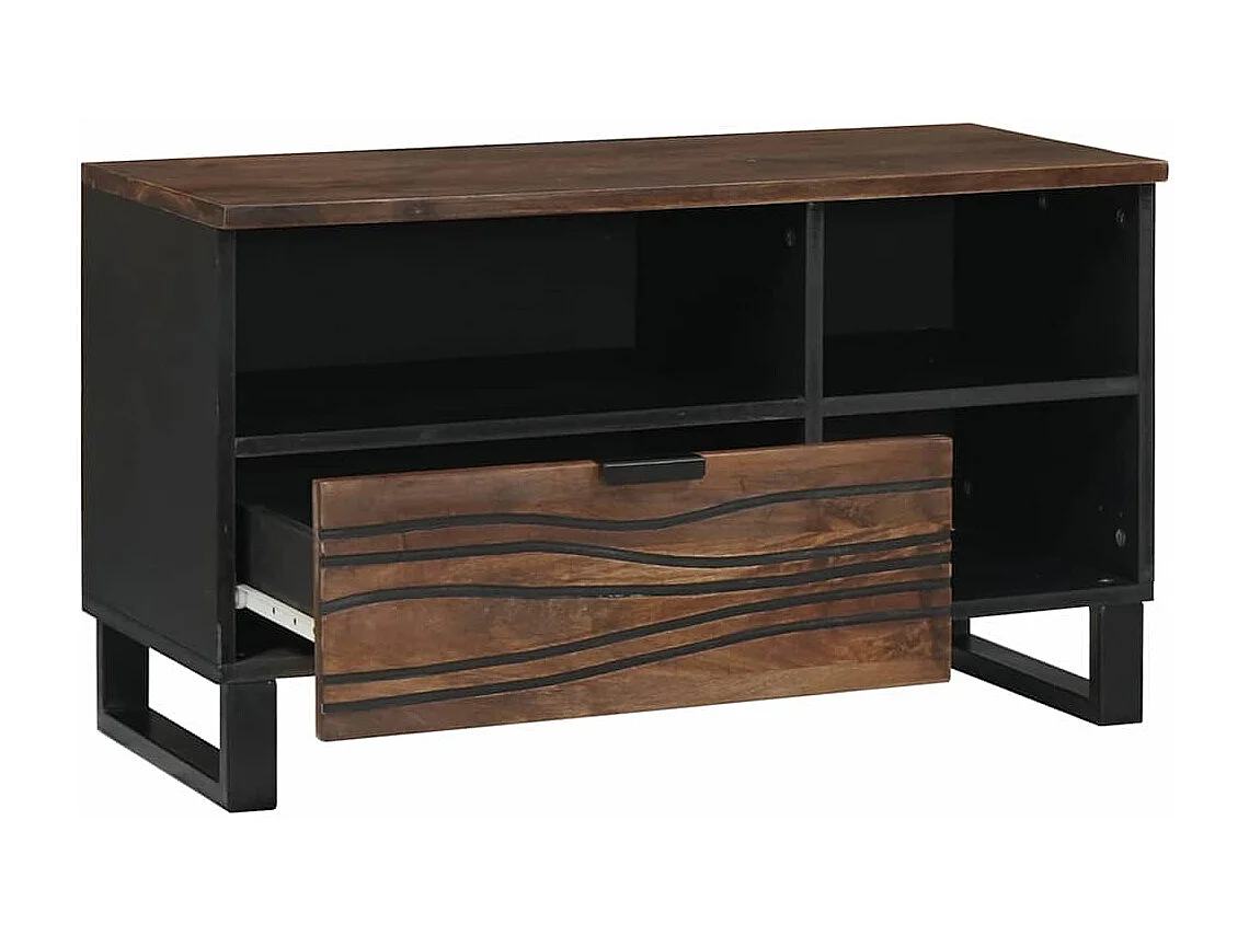 Meuble TV Marron 80 x 33 x 46 cm bois de manguier massif