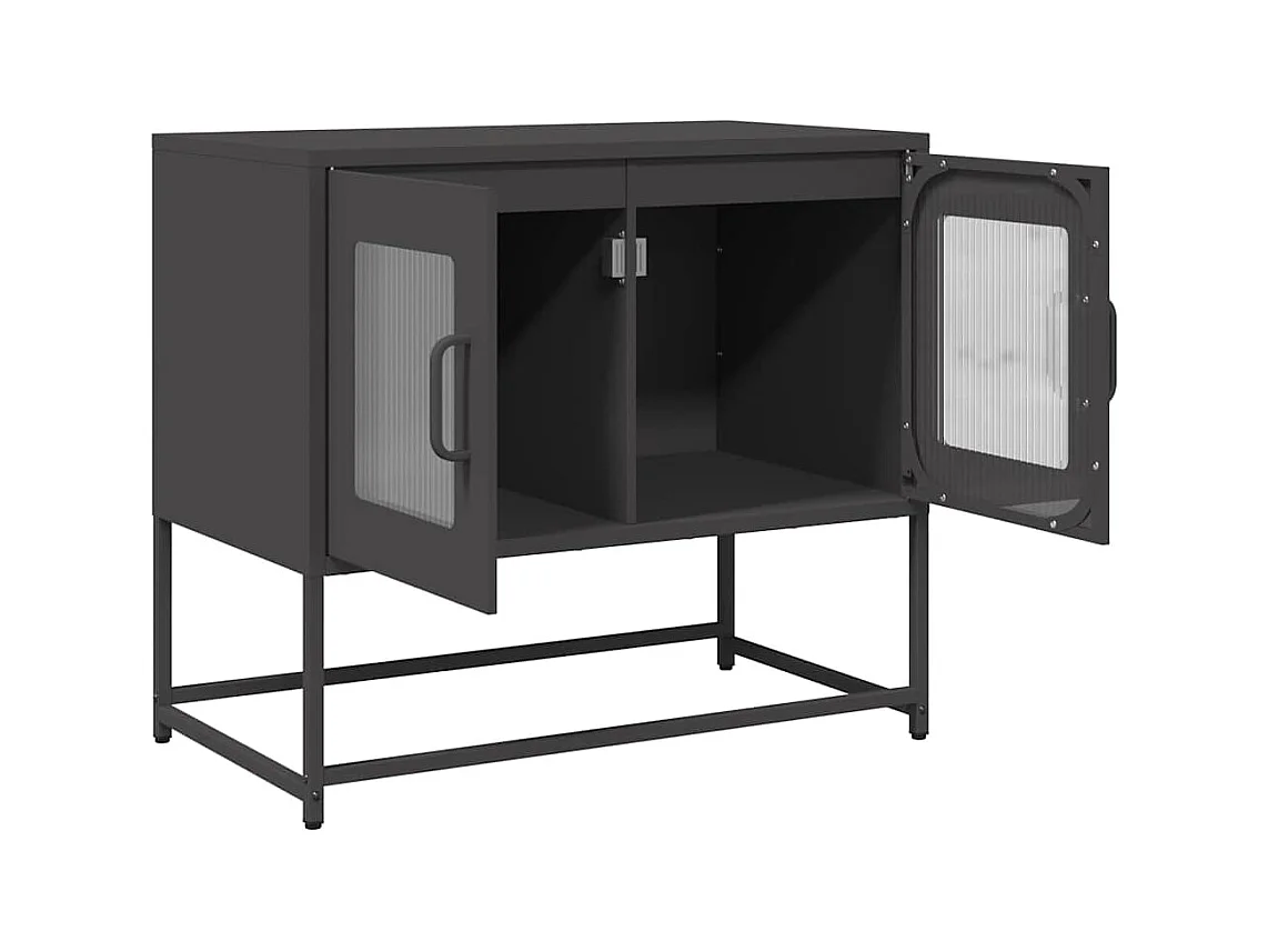 Zwarte tv-kast 68x39x60,5 cm koudgewalst staal