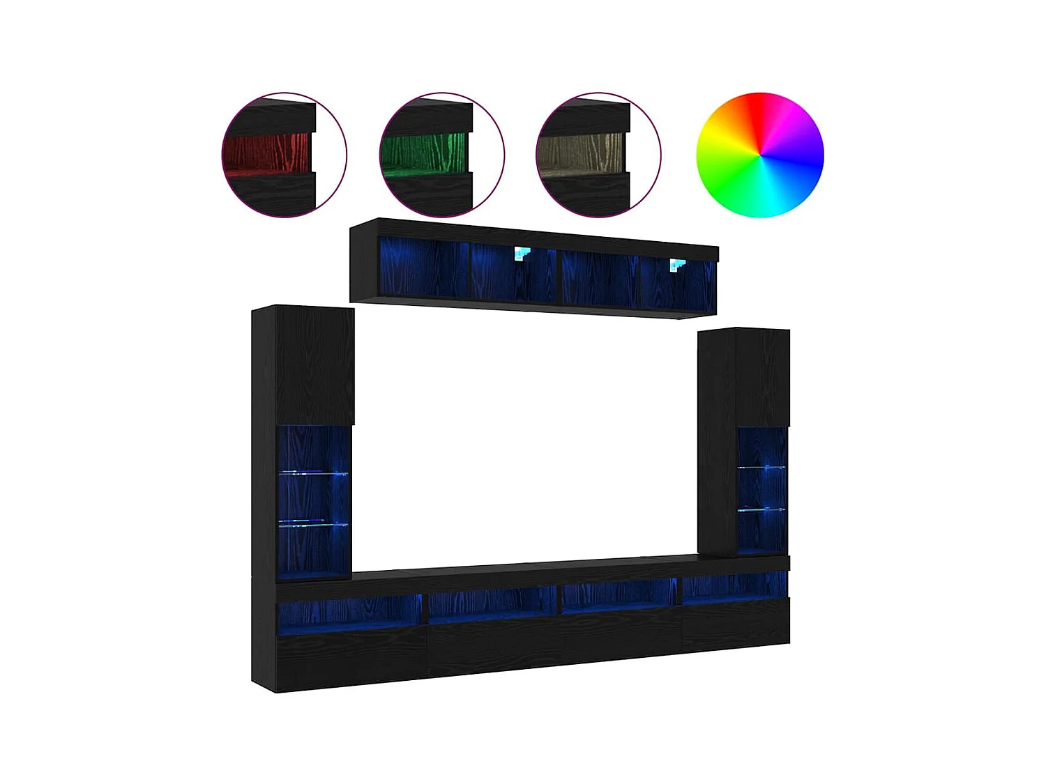 Ensemble de meuble TV mural 6 pcs Chêne noir 30.5 x 30 x 102 cm