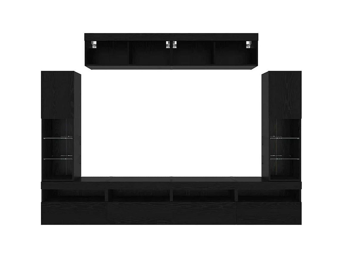 Ensemble de meuble TV mural 6 pcs Chêne noir 30.5 x 30 x 102 cm