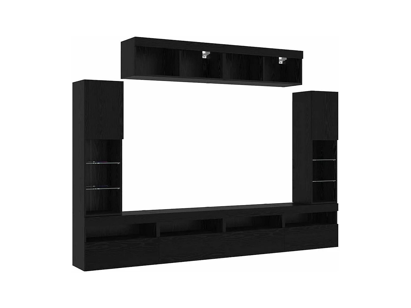 Ensemble de meuble TV mural 6 pcs Chêne noir 30.5 x 30 x 102 cm