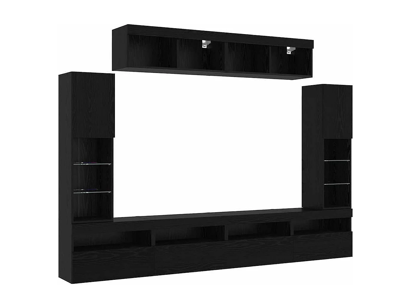 Set di mobili porta TV da parete 6 pezzi Rovere nero 30,5 x 30 x 102 cm