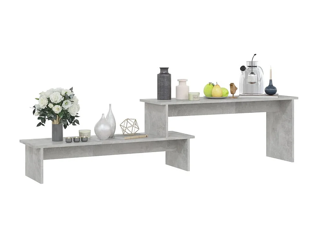 Betongrijs tv-meubel 180x30x43 cm bewerkt hout