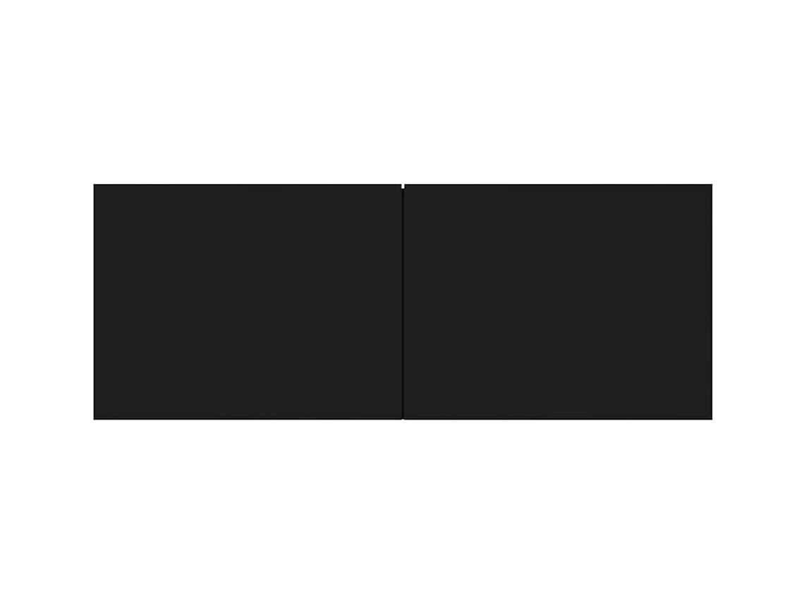 6-delige tv-meubelset Zwart bewerkt hout