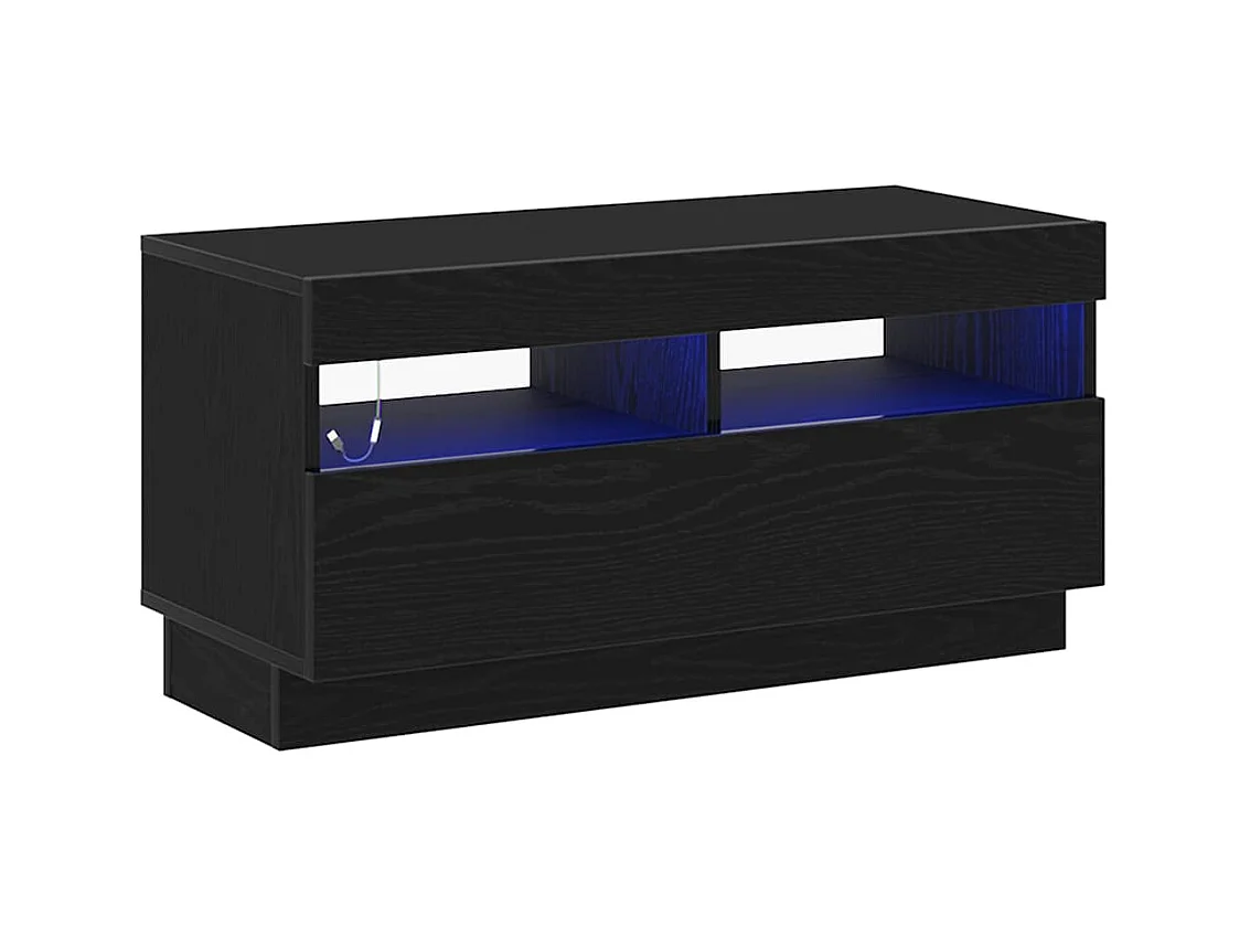 Zwarte tv-kast 80 x 35 x 40 cm Technisch hout