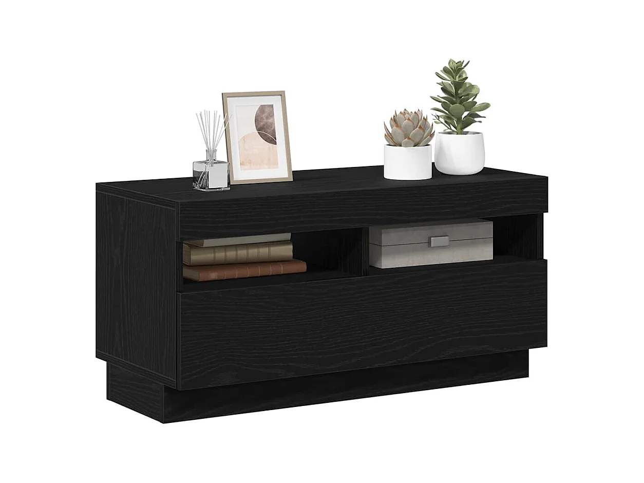 Zwarte tv-kast 80 x 35 x 40 cm Technisch hout