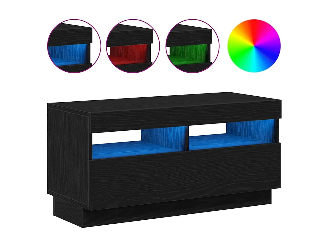 Mobile TV nero 80 x 35 x 40 cm Legno ingegnerizzato