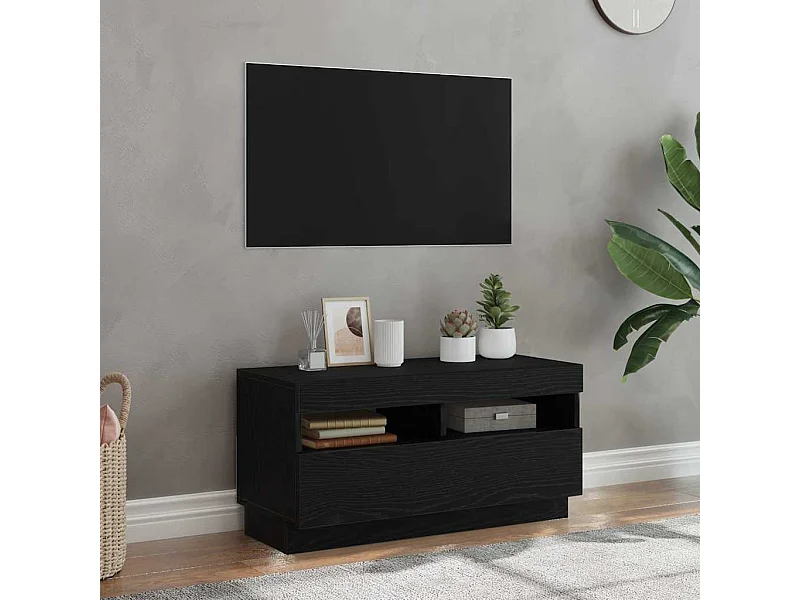 Meuble TV Noir 80 x 35 x 40 cm Bois d'ingénierie