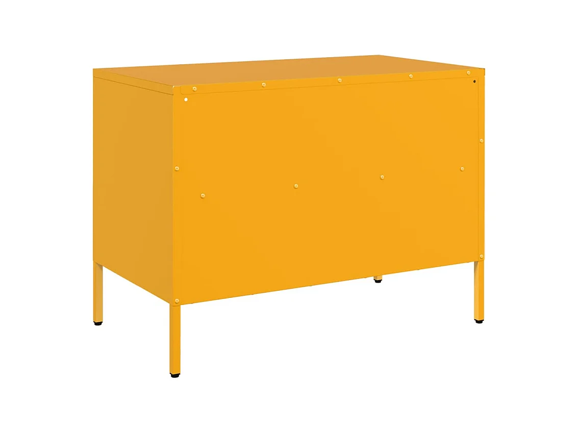 Mobile TV 2 pezzi giallo senape 68x39x50,5 cm acciaio