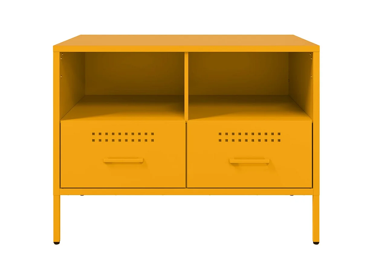 Meubles TV 2 pcs jaune moutarde 68x39x50,5 cm acier