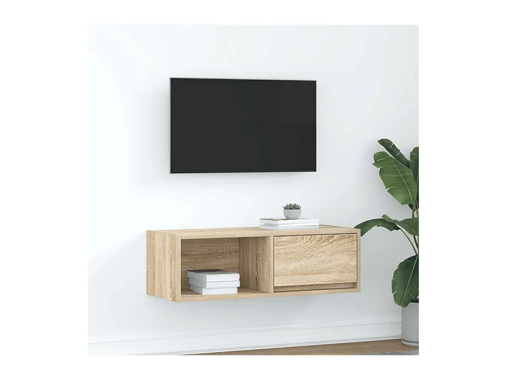 Sonoma eiken tv-kast 80x31x25,5 cm bewerkt hout