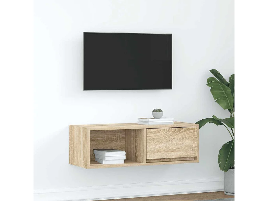 Meuble TV chêne sonoma 80x31x25,5 cm bois d'ingénierie