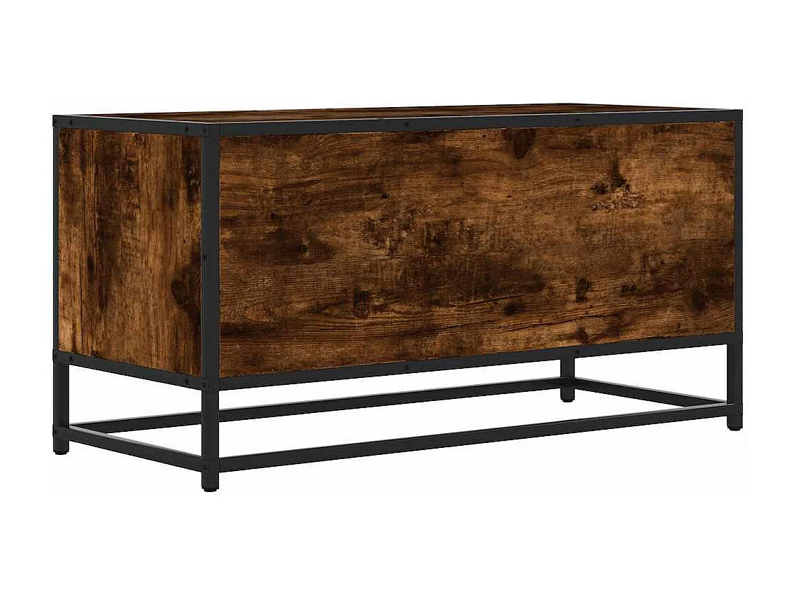Meuble TV chêne fumé 80x34,5x40 cm bois d'ingénierie et métal