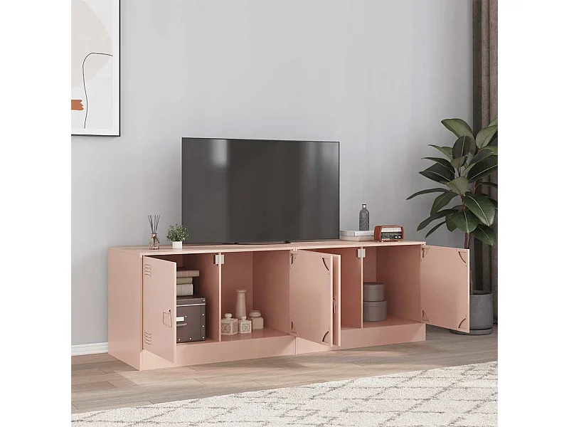 Mobile TV 2 pezzi rosa 67x39x44 cm acciaio