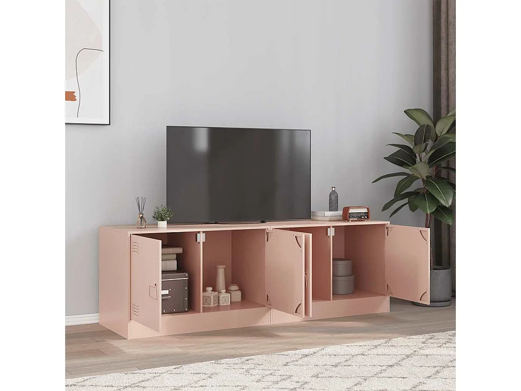Meubles TV 2 pcs rose 67x39x44 cm acier