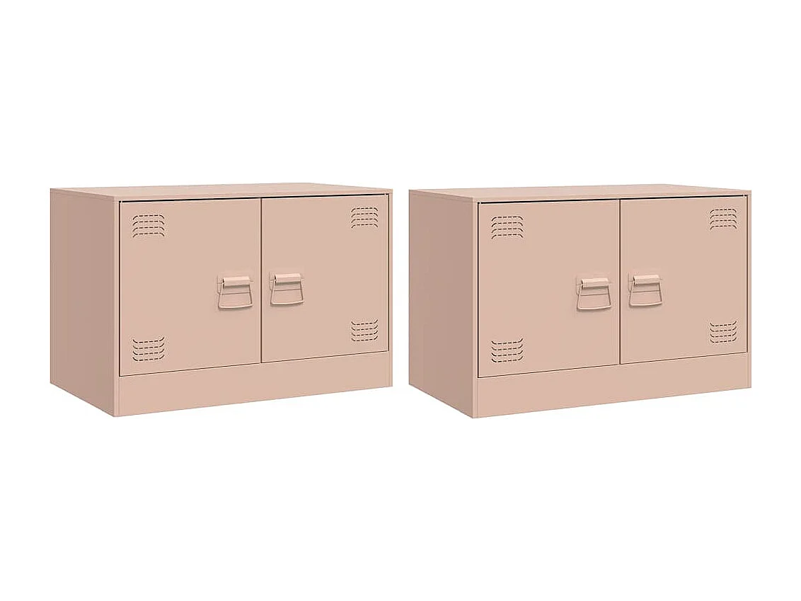 Meubles TV 2 pcs rose 67x39x44 cm acier