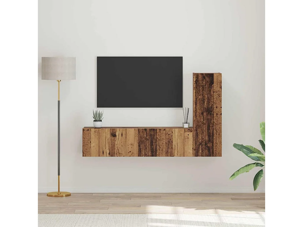Ensemble meuble TV 3 pcs Bois ancien 60 x 30 x 30 cm