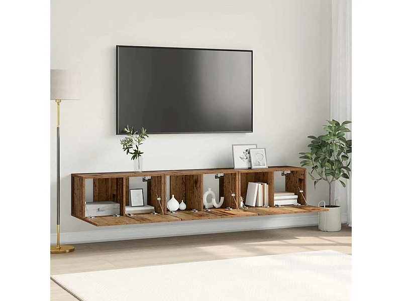 3-delige tv-kast Bruin 60 x 30 x 30 cm Bewerkt hout