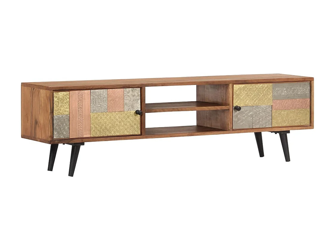 Meuble TV 140x30x40 cm Bois solide d'acacia