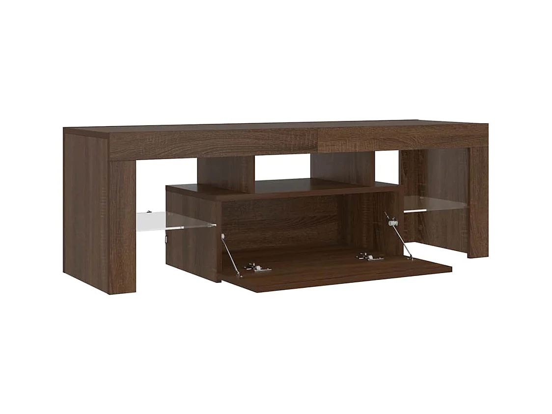 Meuble TV avec lumières LED chêne marron 120x35x40 cm